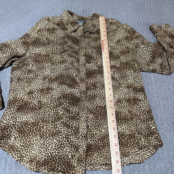 Jones New York Tops - Jones New York Jeans 100% Cotton Leopard Print Button-Up Shirt Brown Womens L